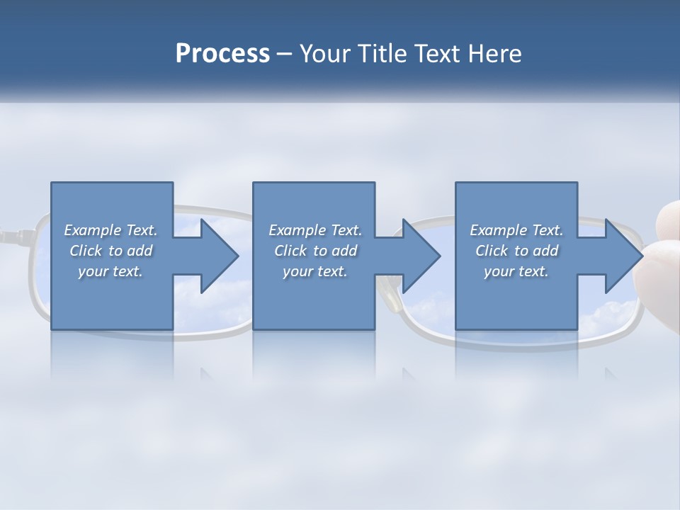 A Hand Holding A Pair Of Glasses With A Sky In The Background PowerPoint Template