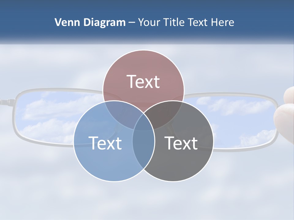 A Hand Holding A Pair Of Glasses With A Sky In The Background PowerPoint Template