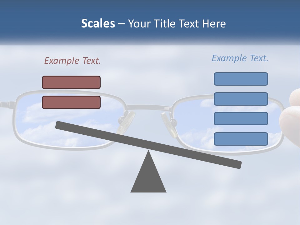 A Hand Holding A Pair Of Glasses With A Sky In The Background PowerPoint Template
