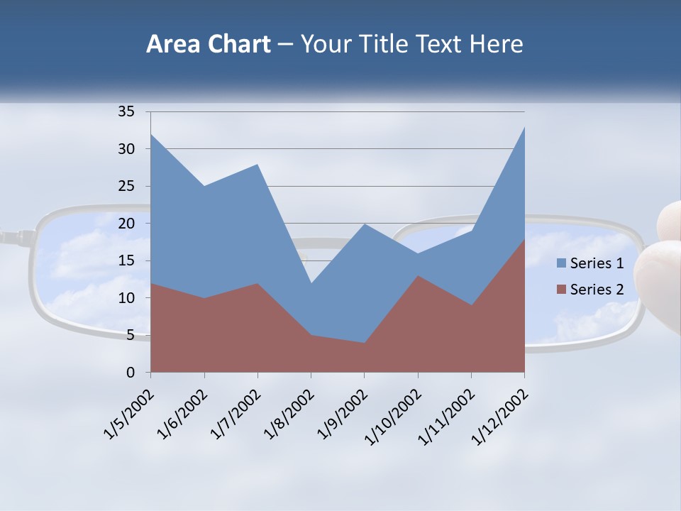 A Hand Holding A Pair Of Glasses With A Sky In The Background PowerPoint Template