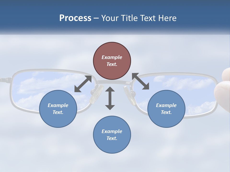 A Hand Holding A Pair Of Glasses With A Sky In The Background PowerPoint Template