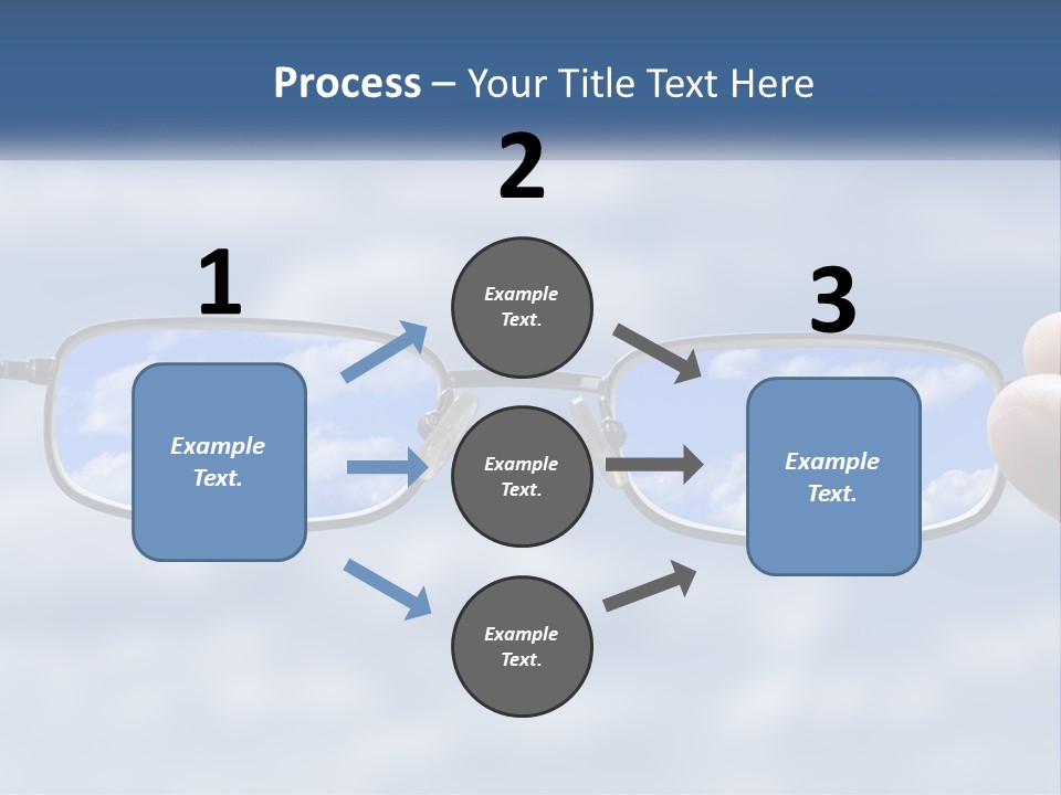 A Hand Holding A Pair Of Glasses With A Sky In The Background PowerPoint Template