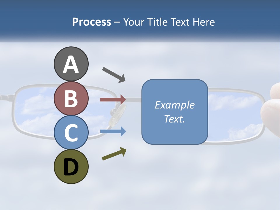 A Hand Holding A Pair Of Glasses With A Sky In The Background PowerPoint Template