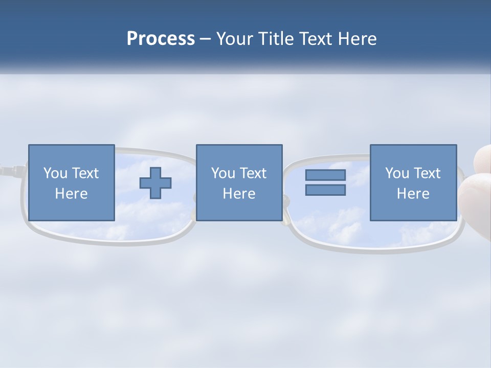 A Hand Holding A Pair Of Glasses With A Sky In The Background PowerPoint Template