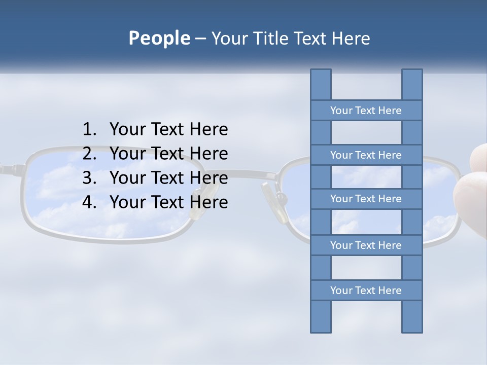 A Hand Holding A Pair Of Glasses With A Sky In The Background PowerPoint Template