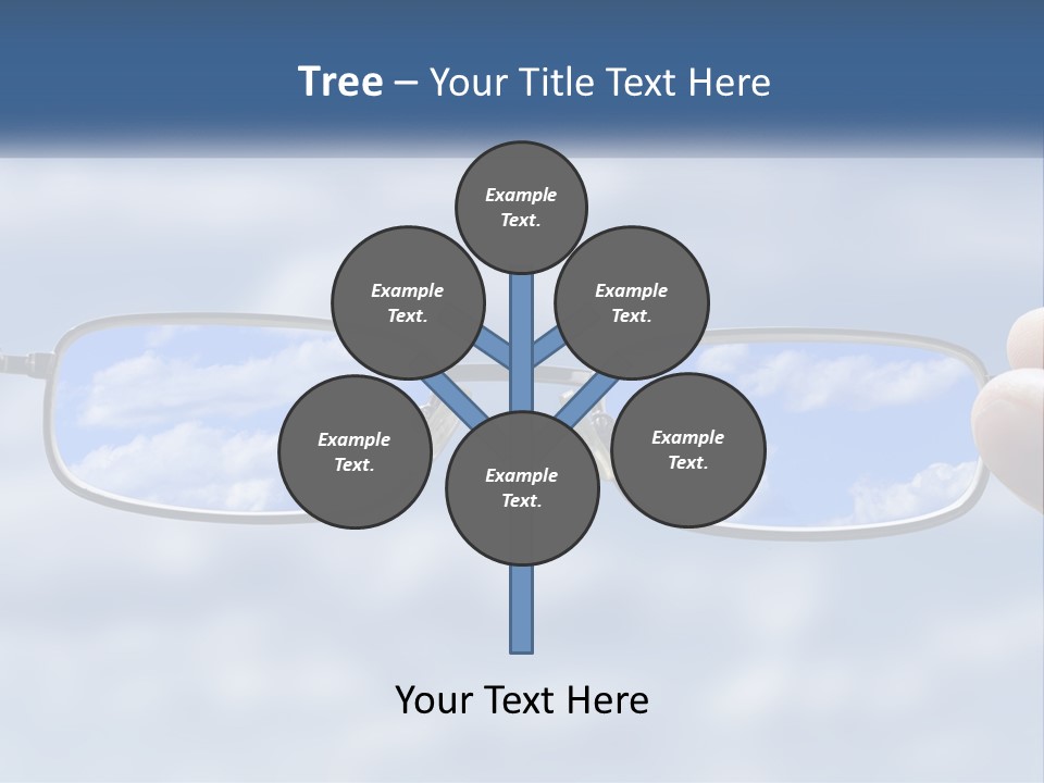 A Hand Holding A Pair Of Glasses With A Sky In The Background PowerPoint Template