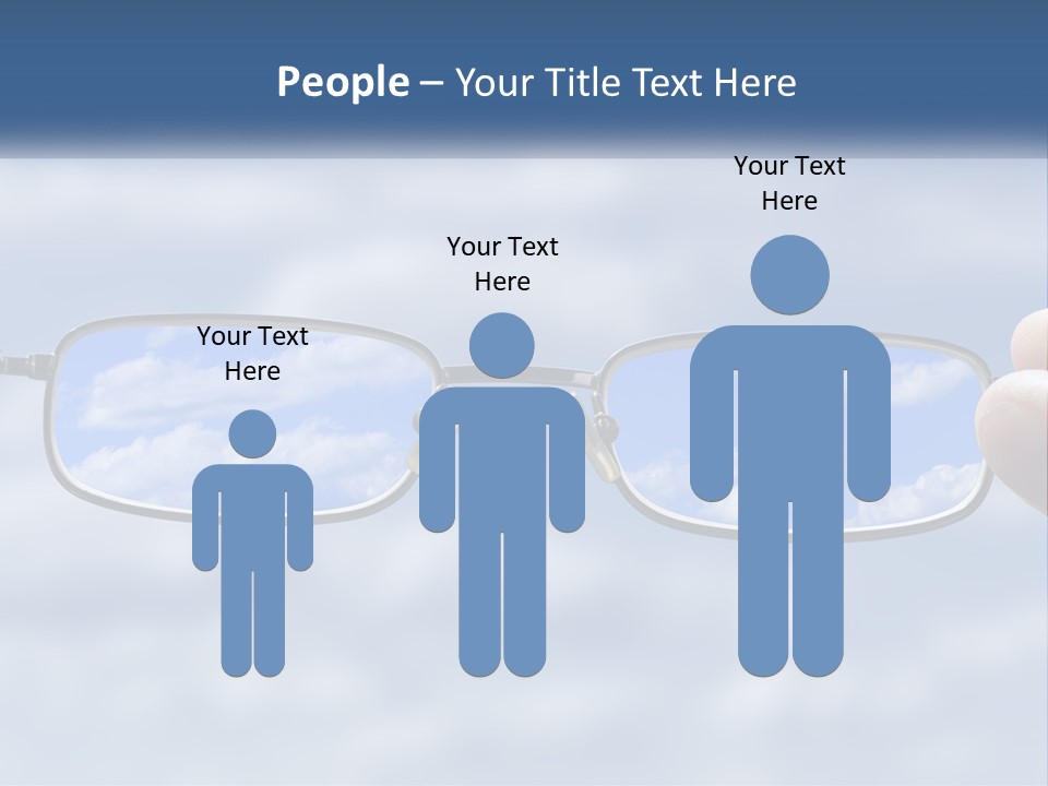 A Hand Holding A Pair Of Glasses With A Sky In The Background PowerPoint Template