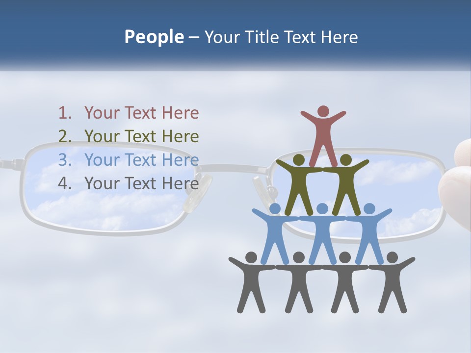 A Hand Holding A Pair Of Glasses With A Sky In The Background PowerPoint Template