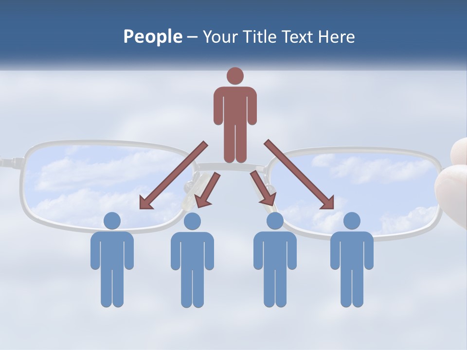 A Hand Holding A Pair Of Glasses With A Sky In The Background PowerPoint Template