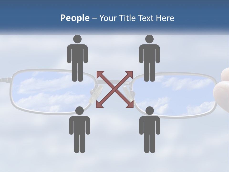 A Hand Holding A Pair Of Glasses With A Sky In The Background PowerPoint Template