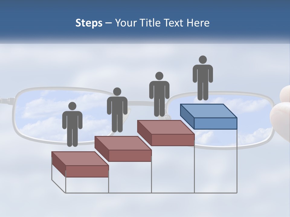 A Hand Holding A Pair Of Glasses With A Sky In The Background PowerPoint Template