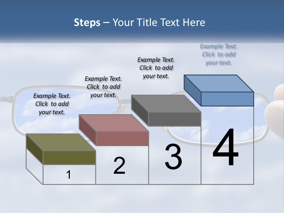 A Hand Holding A Pair Of Glasses With A Sky In The Background PowerPoint Template