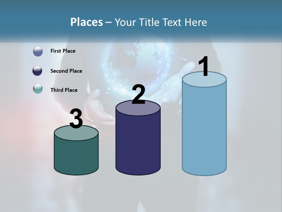 A Man In A Suit Holding A Globe In His Hands PowerPoint Template