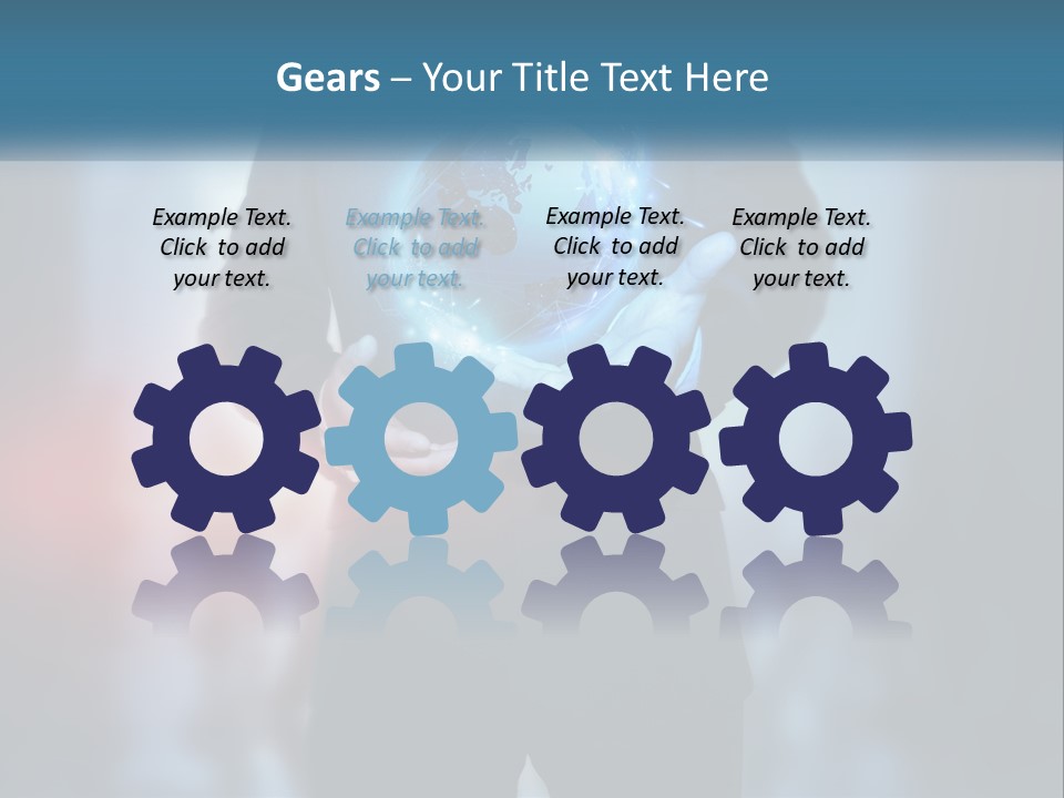 A Man In A Suit Holding A Globe In His Hands PowerPoint Template