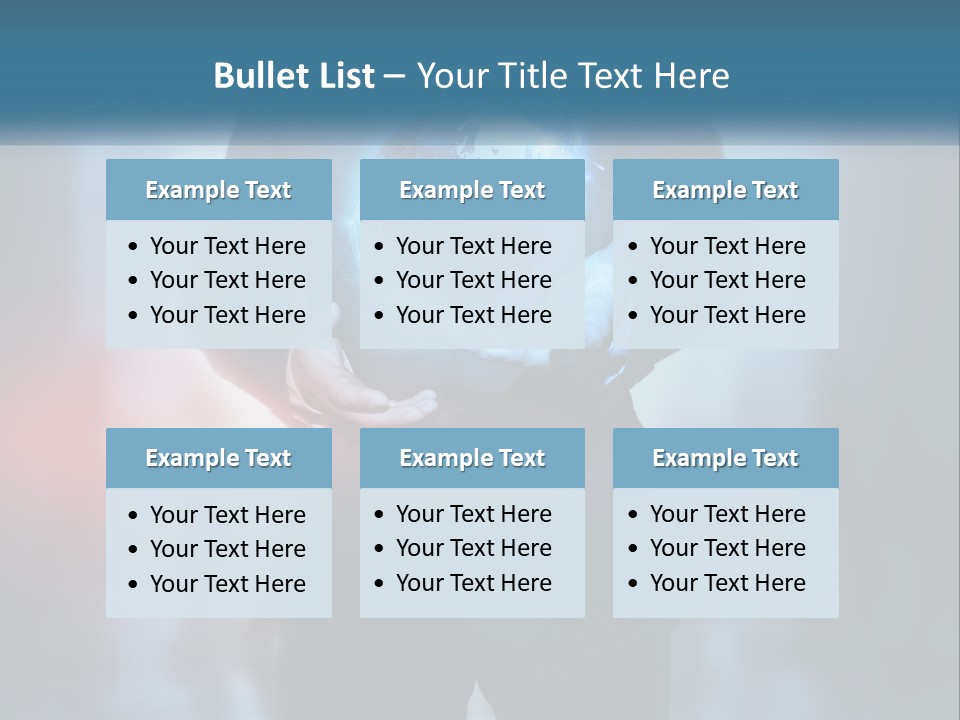 A Man In A Suit Holding A Globe In His Hands PowerPoint Template