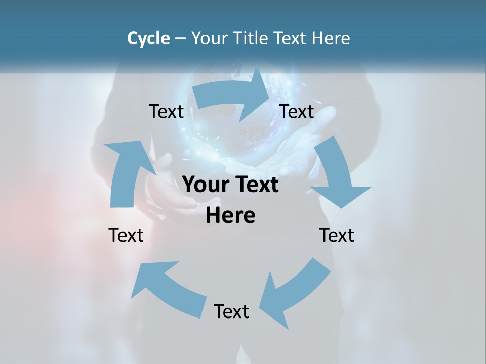 A Man In A Suit Holding A Globe In His Hands PowerPoint Template