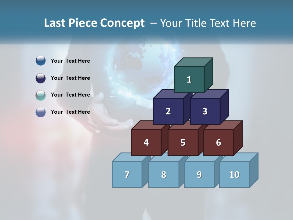 A Man In A Suit Holding A Globe In His Hands PowerPoint Template