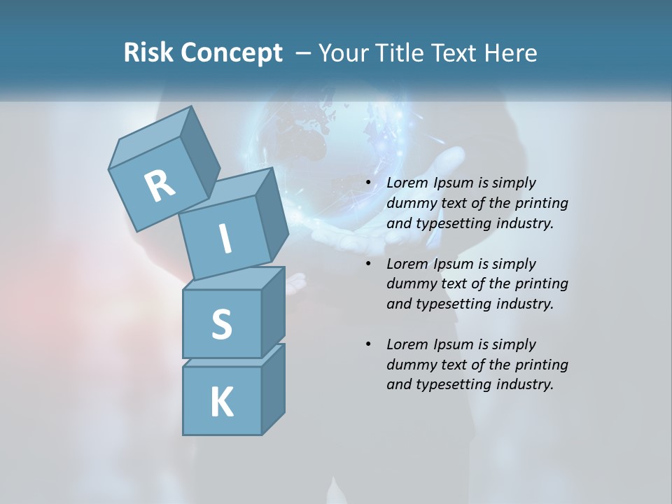 A Man In A Suit Holding A Globe In His Hands PowerPoint Template