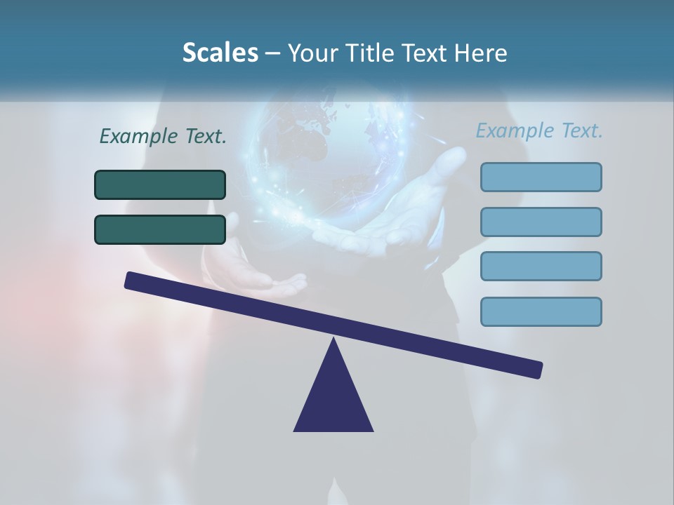 A Man In A Suit Holding A Globe In His Hands PowerPoint Template