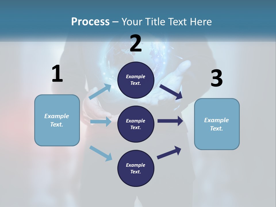 A Man In A Suit Holding A Globe In His Hands PowerPoint Template