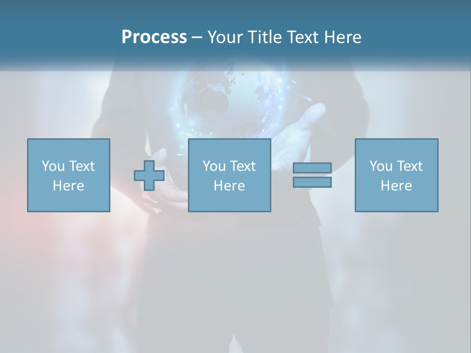 A Man In A Suit Holding A Globe In His Hands PowerPoint Template