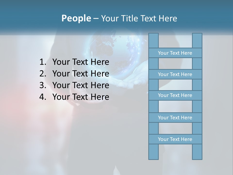 A Man In A Suit Holding A Globe In His Hands PowerPoint Template