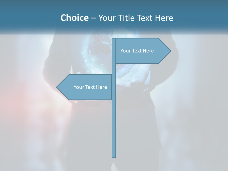 A Man In A Suit Holding A Globe In His Hands PowerPoint Template