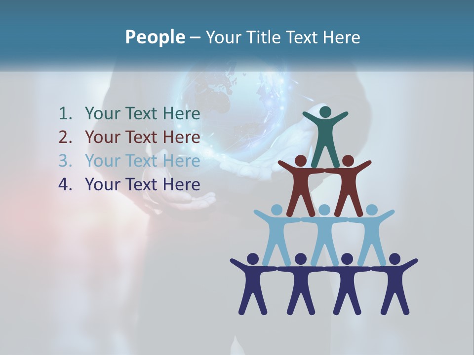 A Man In A Suit Holding A Globe In His Hands PowerPoint Template