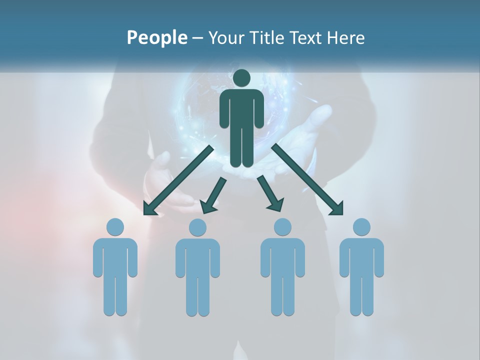 A Man In A Suit Holding A Globe In His Hands PowerPoint Template