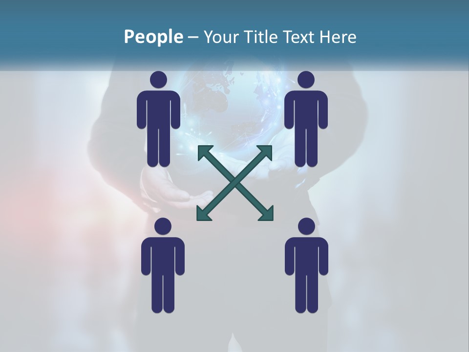 A Man In A Suit Holding A Globe In His Hands PowerPoint Template