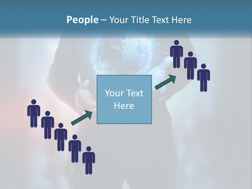 A Man In A Suit Holding A Globe In His Hands PowerPoint Template