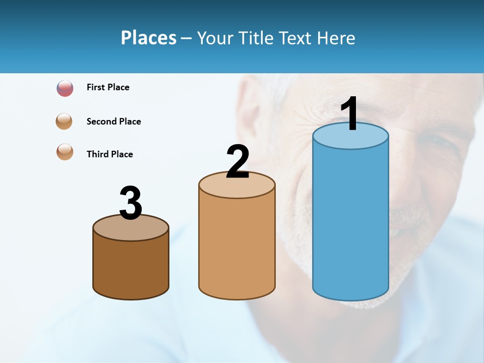 A Close Up Of A Smiling Man With A Blue Shirt PowerPoint Template