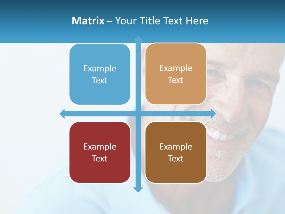 A Close Up Of A Smiling Man With A Blue Shirt PowerPoint Template