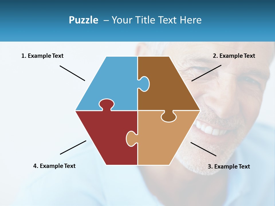 A Close Up Of A Smiling Man With A Blue Shirt PowerPoint Template