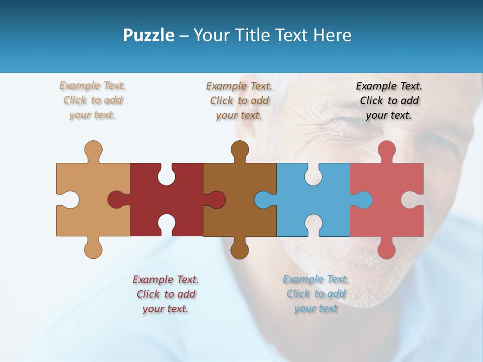 A Close Up Of A Smiling Man With A Blue Shirt PowerPoint Template