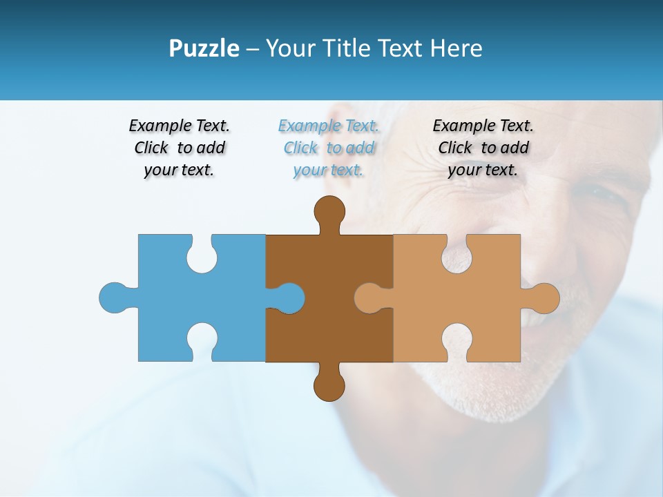 A Close Up Of A Smiling Man With A Blue Shirt PowerPoint Template