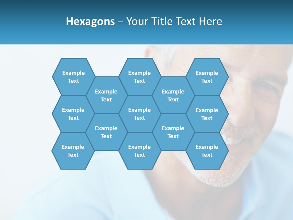 A Close Up Of A Smiling Man With A Blue Shirt PowerPoint Template