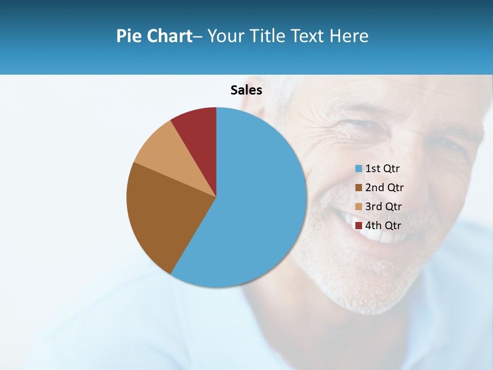 A Close Up Of A Smiling Man With A Blue Shirt PowerPoint Template