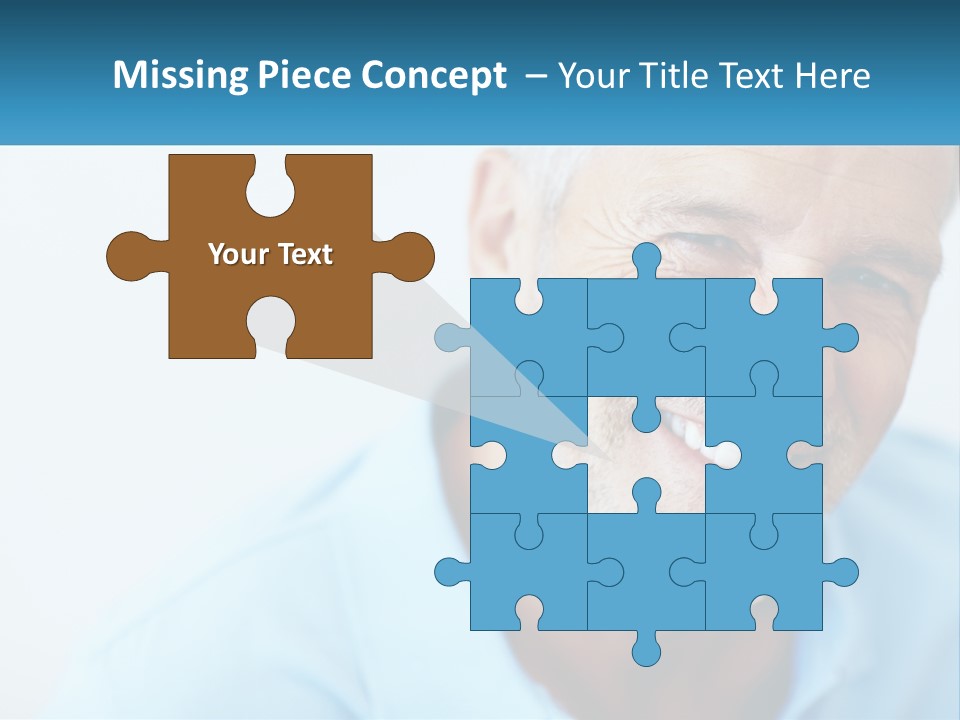 A Close Up Of A Smiling Man With A Blue Shirt PowerPoint Template