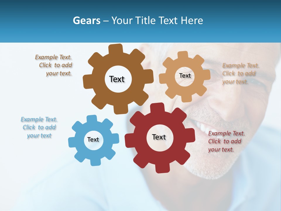 A Close Up Of A Smiling Man With A Blue Shirt PowerPoint Template