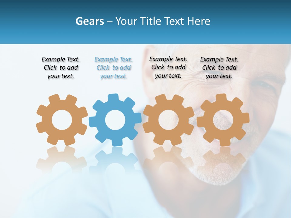 A Close Up Of A Smiling Man With A Blue Shirt PowerPoint Template