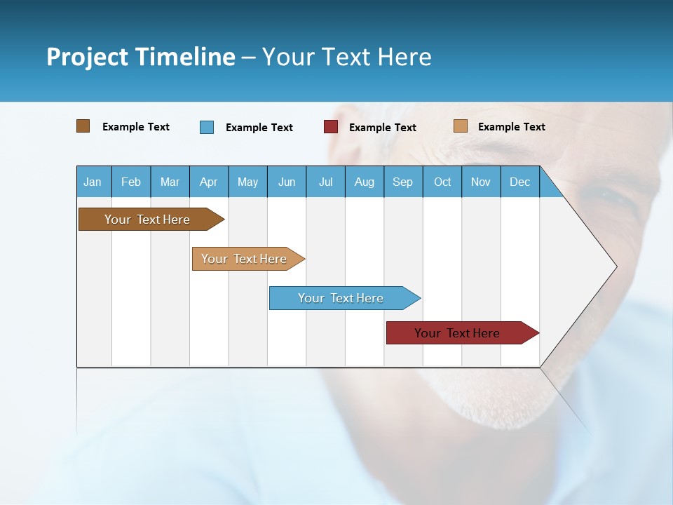 A Close Up Of A Smiling Man With A Blue Shirt PowerPoint Template