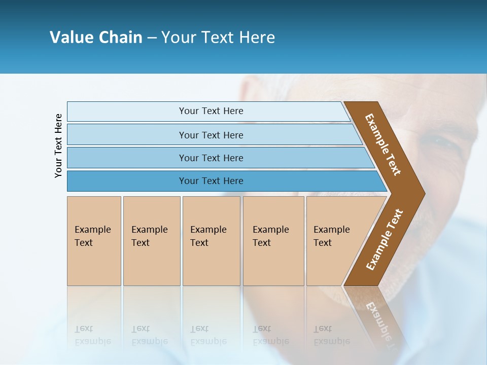 A Close Up Of A Smiling Man With A Blue Shirt PowerPoint Template
