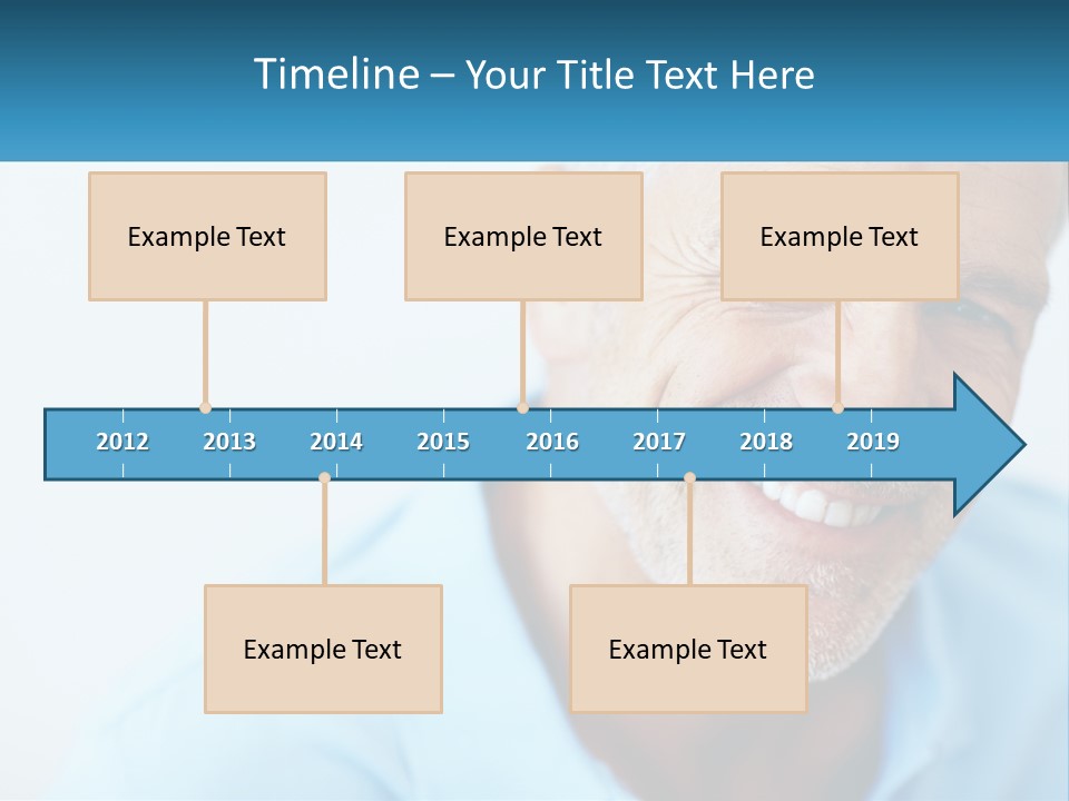 A Close Up Of A Smiling Man With A Blue Shirt PowerPoint Template