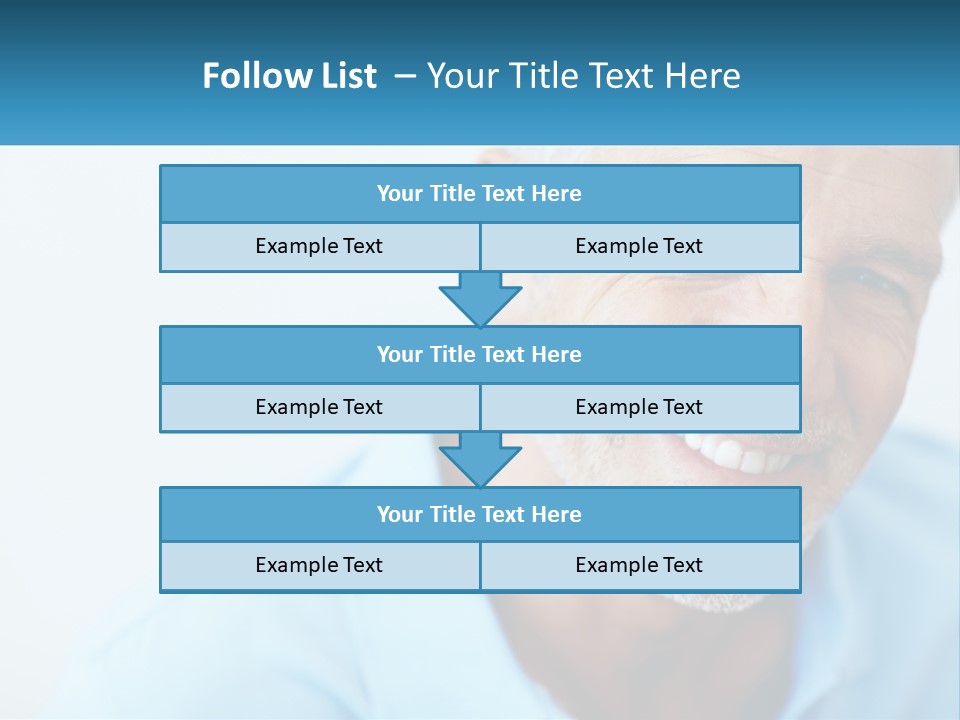A Close Up Of A Smiling Man With A Blue Shirt PowerPoint Template