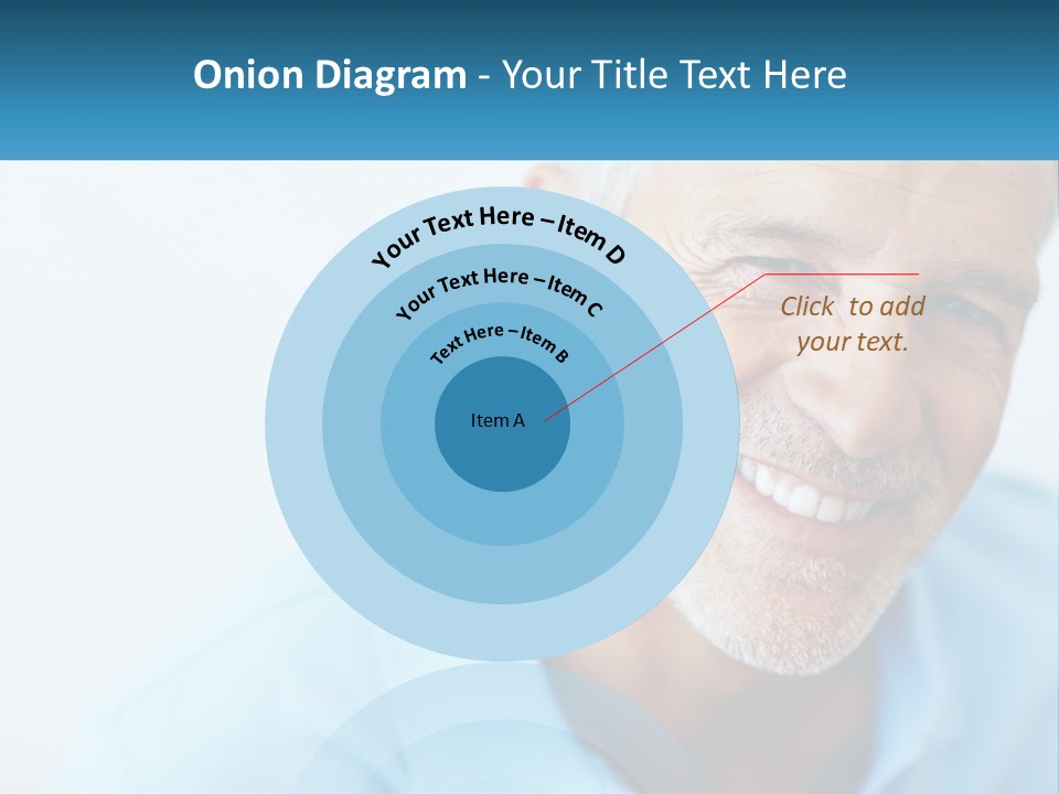 A Close Up Of A Smiling Man With A Blue Shirt PowerPoint Template