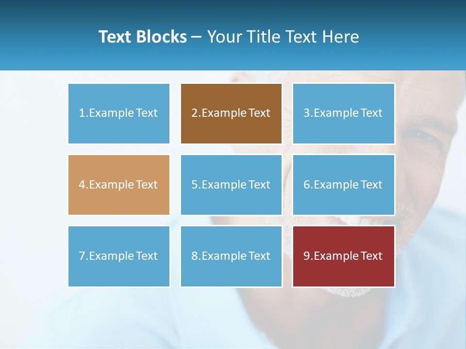 A Close Up Of A Smiling Man With A Blue Shirt PowerPoint Template