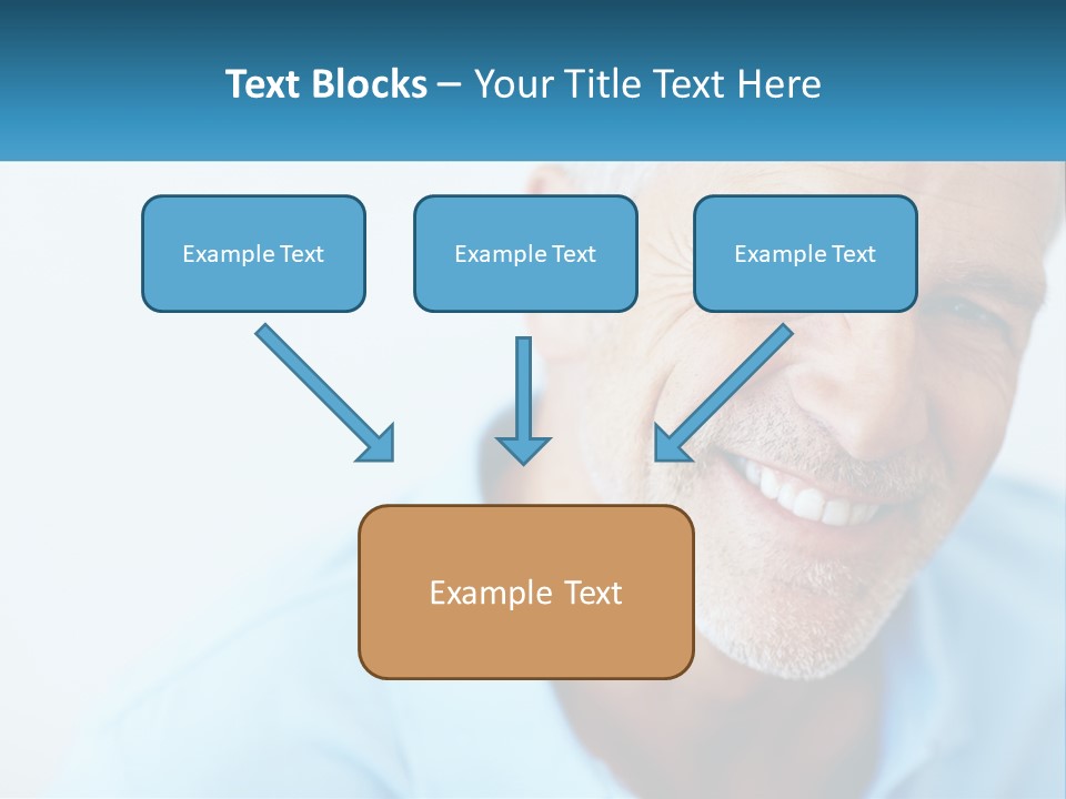 A Close Up Of A Smiling Man With A Blue Shirt PowerPoint Template