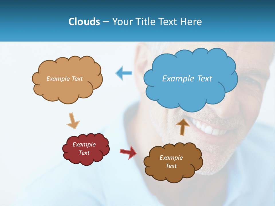 A Close Up Of A Smiling Man With A Blue Shirt PowerPoint Template