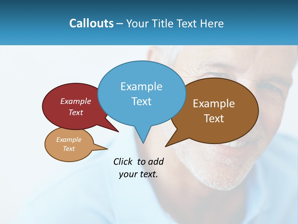 A Close Up Of A Smiling Man With A Blue Shirt PowerPoint Template